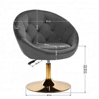 Pööratav tugitool 4Rico QS-BL12G Velvet Grey 8