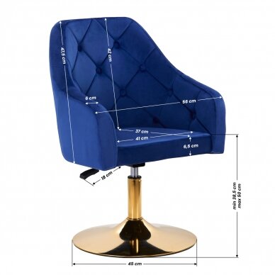 Fotel obrotowy 4Rico QS-BL14G Velvet Blue 8