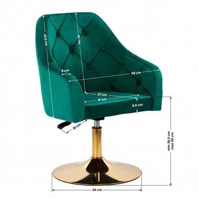 Grozāmais krēsls 4Rico QS-BL14G Velvet Green 8