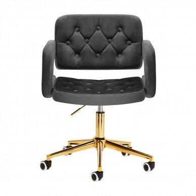 Biuro kėdė su ratukais 4Rico QS-OF213G Velvet Grey 1