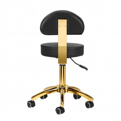 Meistara krēsls STOOL BEAUTY BACKREST ROUND GOLD BLACK 3