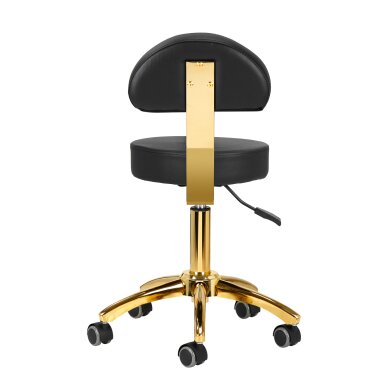 Kosmetoloģijas taburete STOOL BEAUTY BACKREST ROUND GOLD BLACK 3 Kosmetoloģijas taburete STOOL BEAUTY BACKREST ROUND GOLD BLACK 3