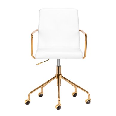 Office chair with wheels QS-OF211G Gold White 1 Office chair with wheels QS-OF211G Gold White 1