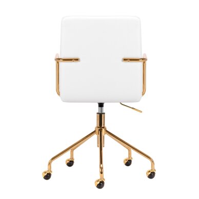 Office chair with wheels QS-OF211G Gold White 3 Office chair with wheels QS-OF211G Gold White 3