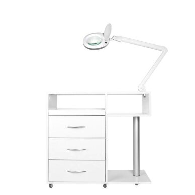KOMPLEKTS: Exo Podo Line manikīra nagu vīle + Y-200 kosmētikas ratiņi + ELEGANTE kosmētiskā LED lampa + UV-C zils sterilizators 1
