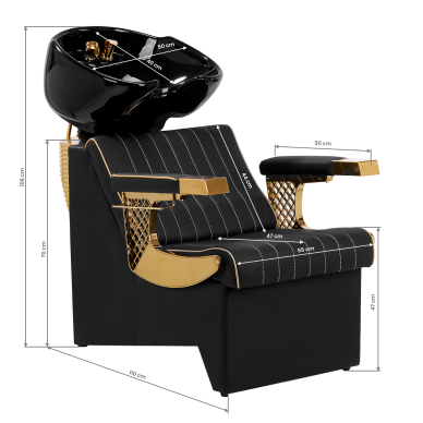 Kirpyklos plautuvė Gabbiano Marcus Gold Black 12