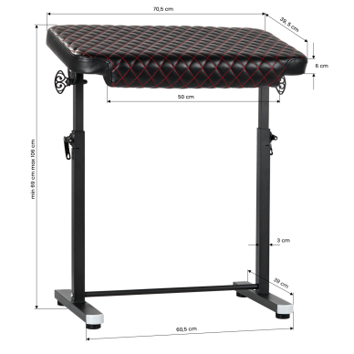 Tattoo armrest Pro Ink 718 R Model Black 7