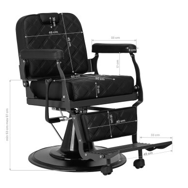 Hairdressing Barber Chair Gabbiano Carlos Black 16 Hairdressing Barber Chair Gabbiano Carlos Black 16