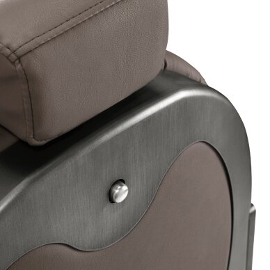 Kirpyklos kėdė Barber Chair Gabbiano Niccolo Buttons Brown 12