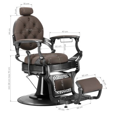 Парикмахерское кресло Barber Chair Gabbiano Niccolo Buttons Brown 15