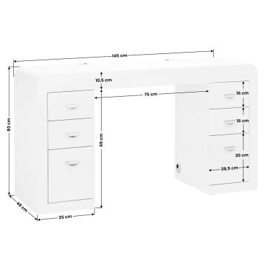 Стол косметолога 314 White 4