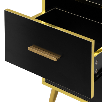 Kampaajan tarvikepöytä Gabbiano Trix Gold Black 5