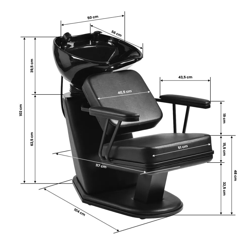 Barber sink Gabbiano Madrid Black 7