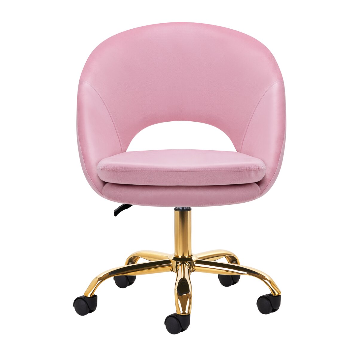 Office chair with wheels 4Rico QS-MF18G Velvet Pink 1