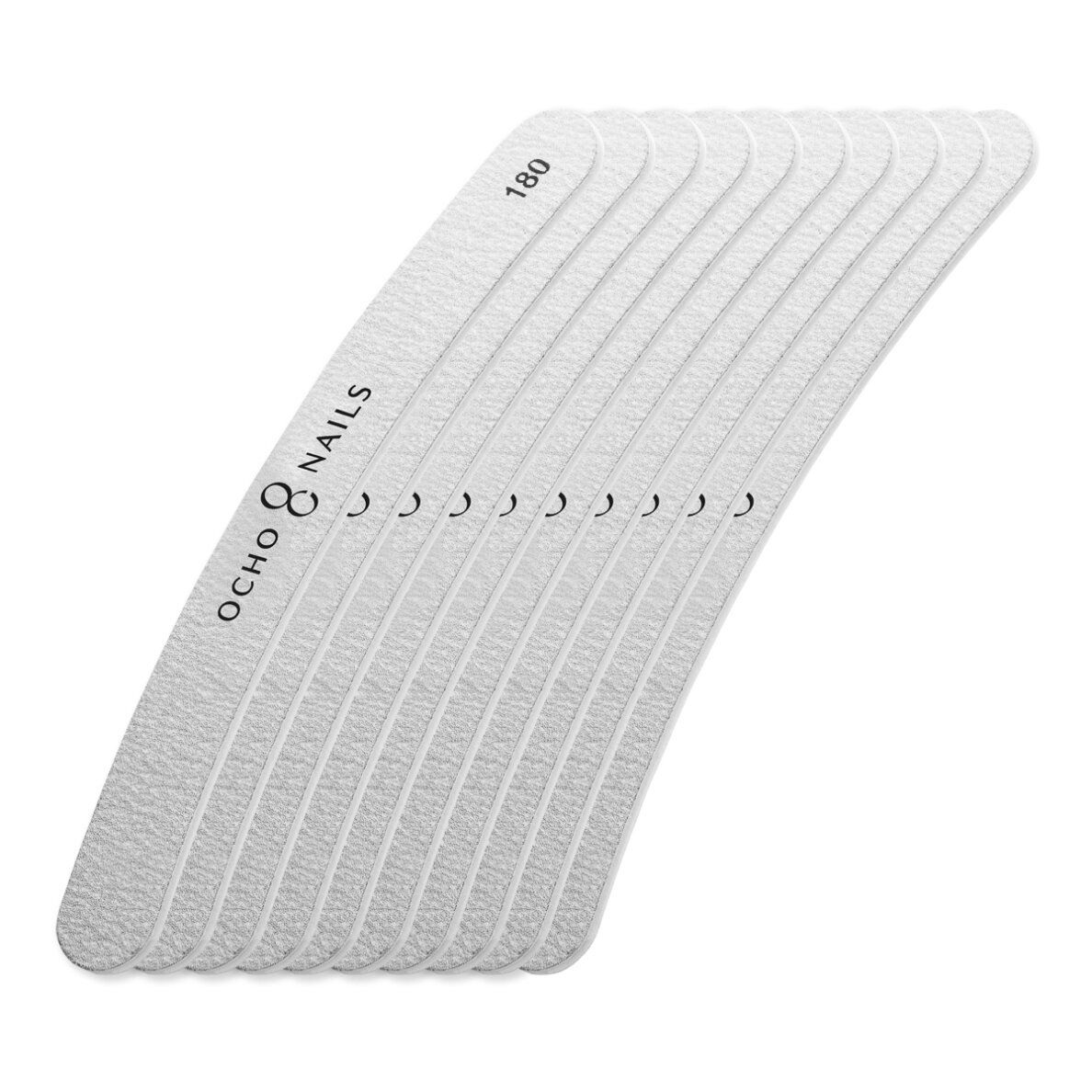 Pilniki do paznokci Ocho Nails o zakrzywionym kształcie 100/180 (10 szt.) 2 Pilniki do paznokci Ocho Nails o zakrzywionym kształcie 100/180 (10 szt.) 2