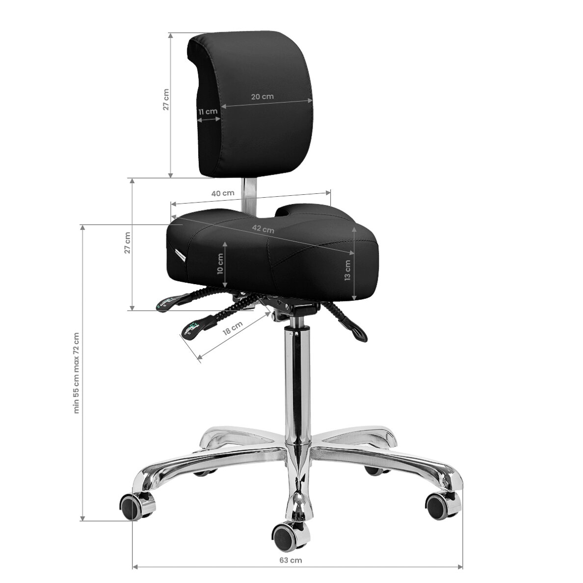 Podiatry stool Giovanni 1005 Black 13