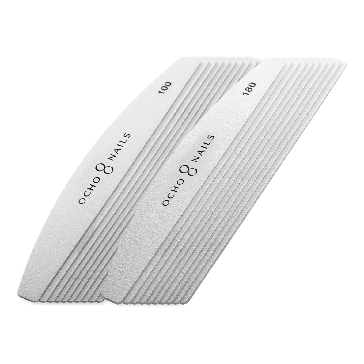 Ocho Nails crescent-shaped nail file with metal base 100/180 20 pcs. 2