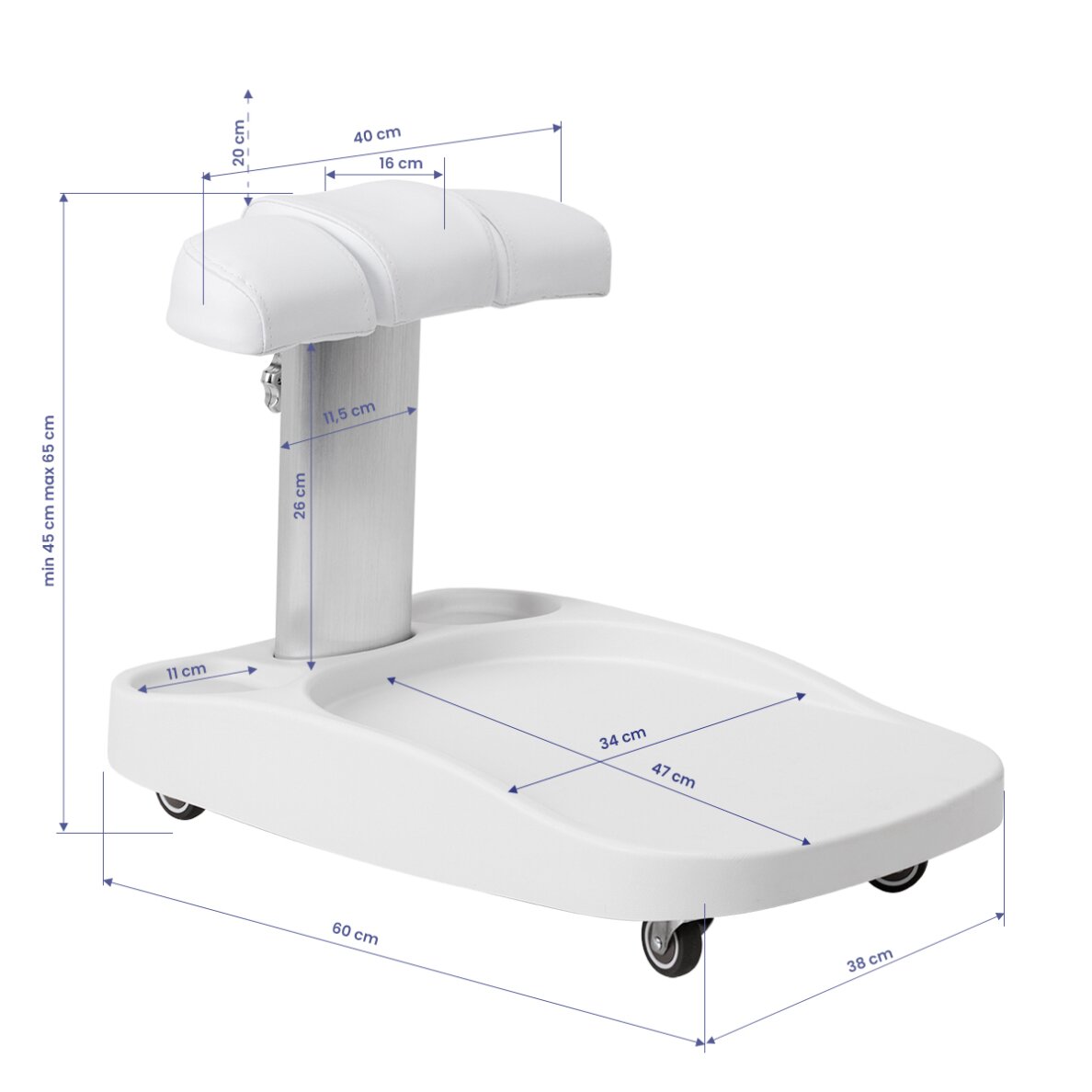 Pediküüri jalatugi käruga Azzurro White 9 Pediküüri jalatugi käruga Azzurro White 9