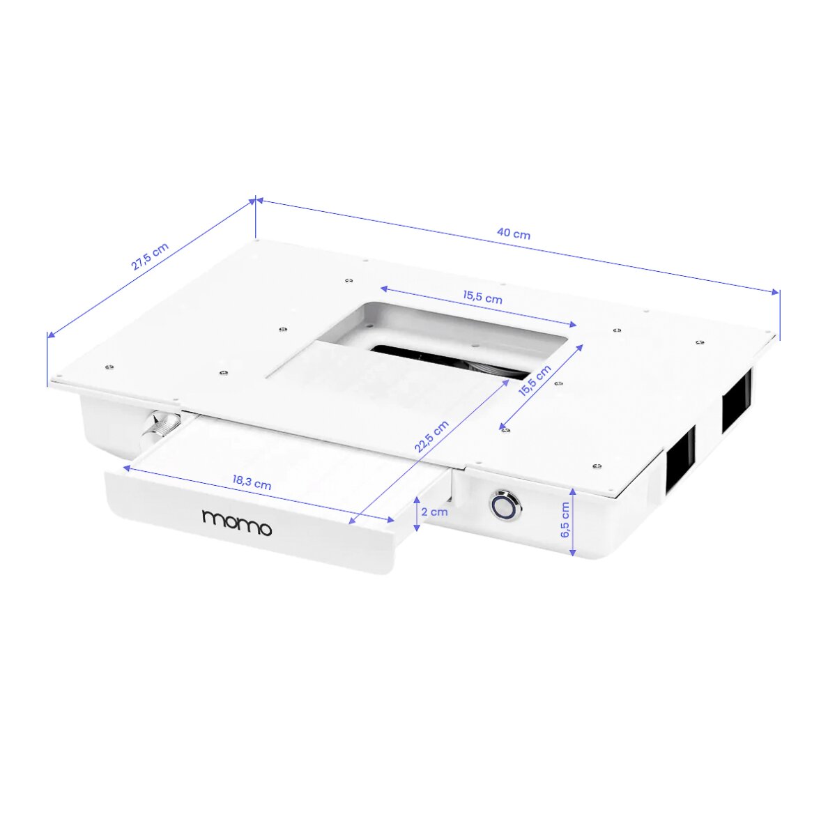 Manikiūro stalas su dulkių ištraukėju MOMO 05-GL 15 Manikiūro stalas su dulkių ištraukėju MOMO 05-GL 15