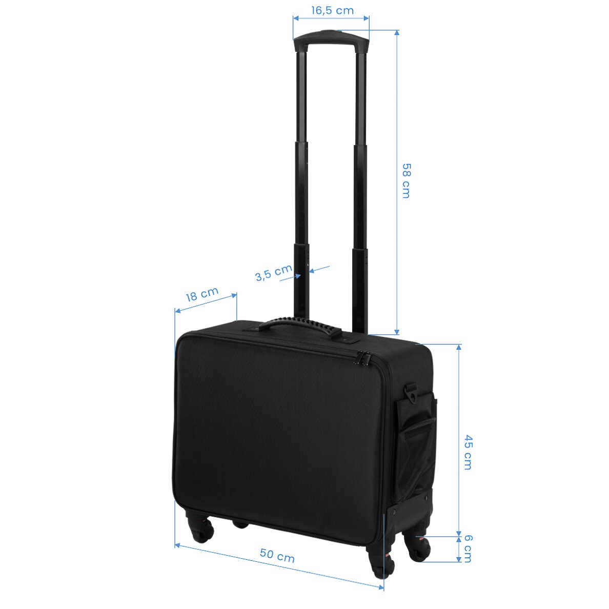 Kosmetikos lagaminėlis ant ratukų Look Black 12