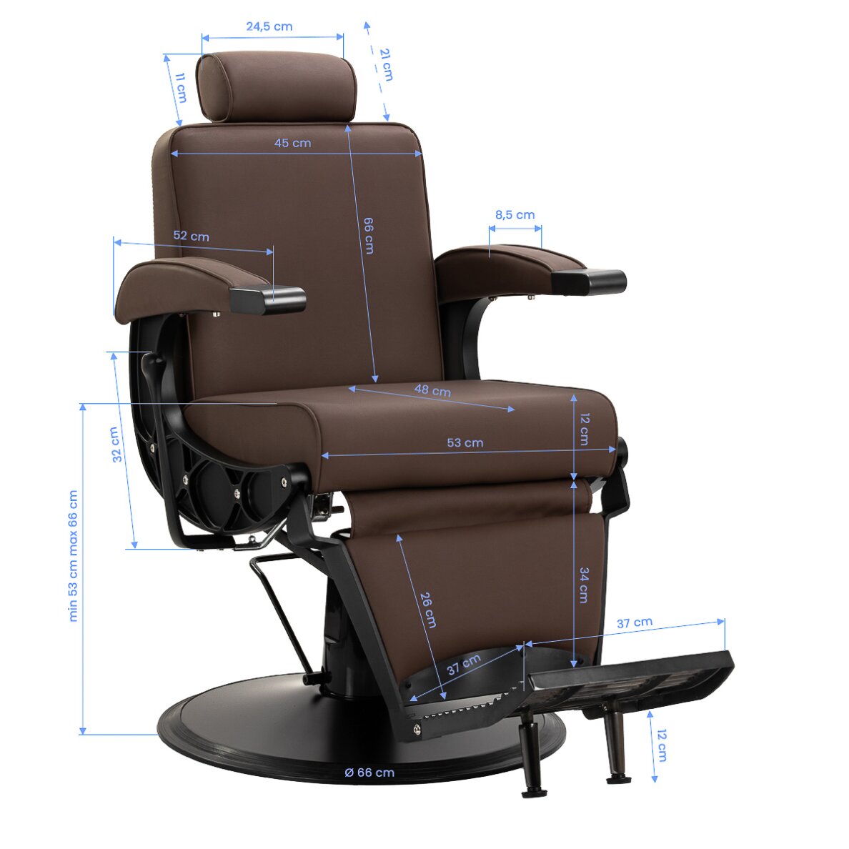 Friseurstuhl Barber Chair Gabbiano Continental Brown 16