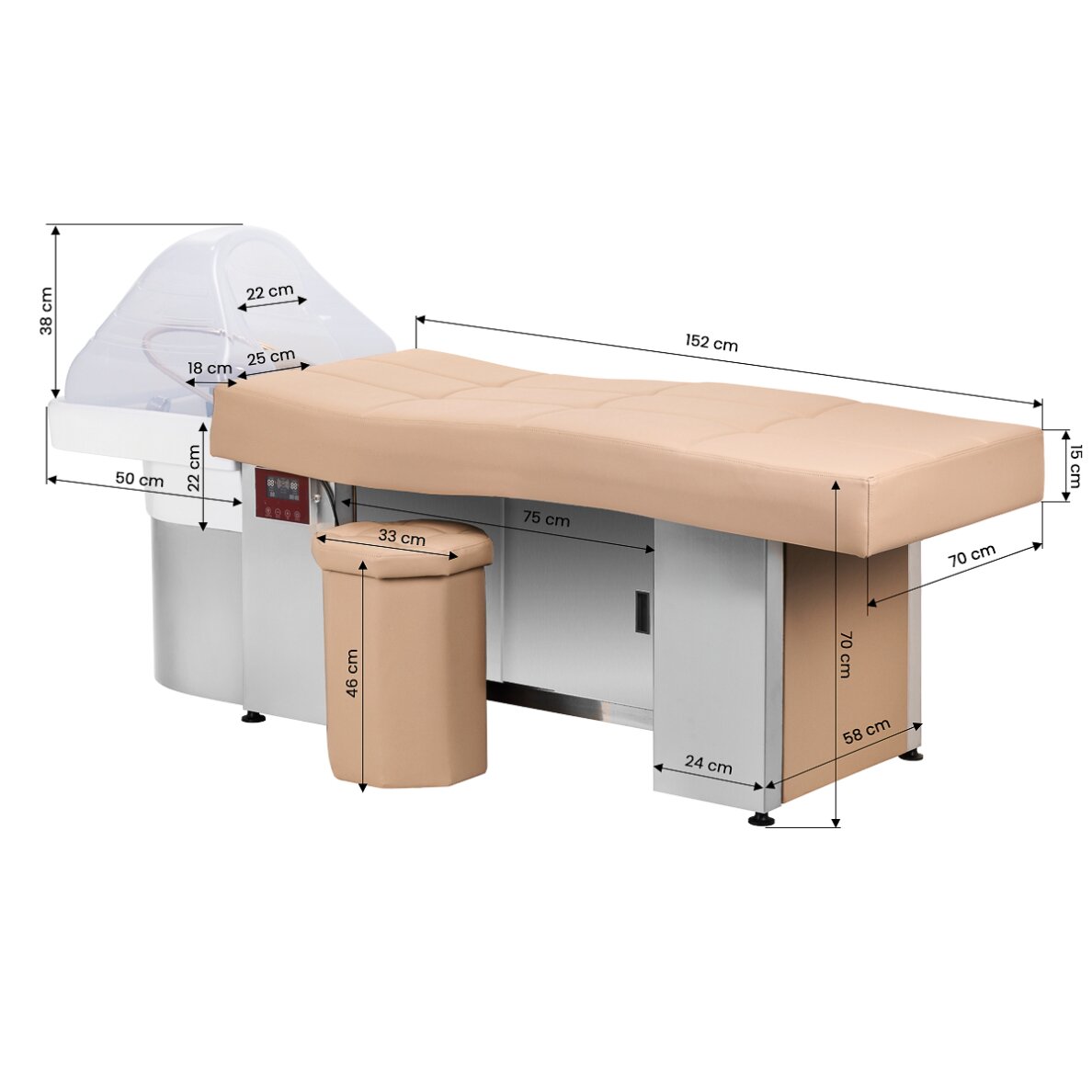 Matu mazgāšanas gulta ar Head SPA funkciju Gabbiano 017B Premium Beige 17 Matu mazgāšanas gulta ar Head SPA funkciju Gabbiano 017B Premium Beige 17