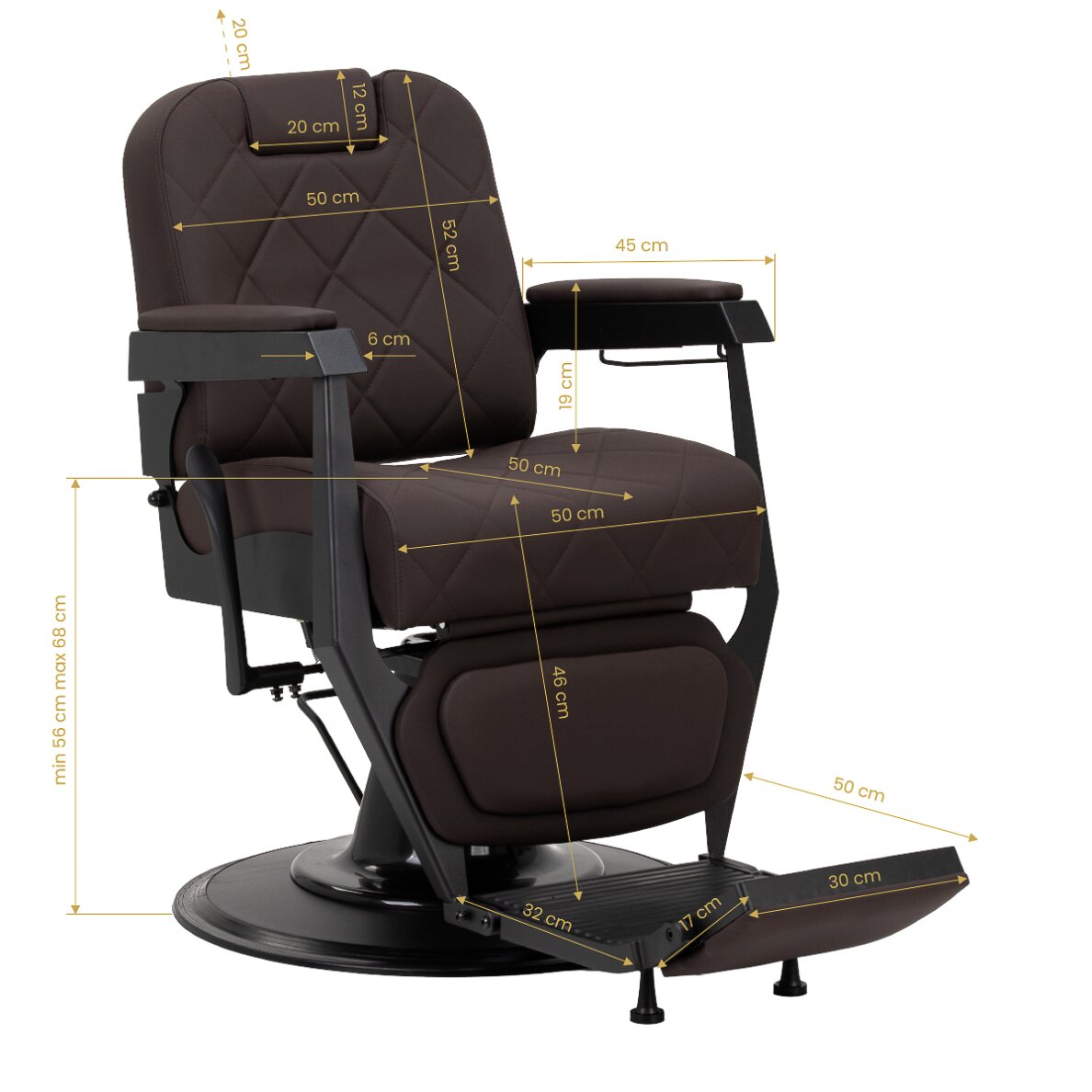 Парикмахерское кресло Gabbiano Barber Chair Bruno With Black, Brown 18 Парикмахерское кресло Gabbiano Barber Chair Bruno With Black, Brown 18