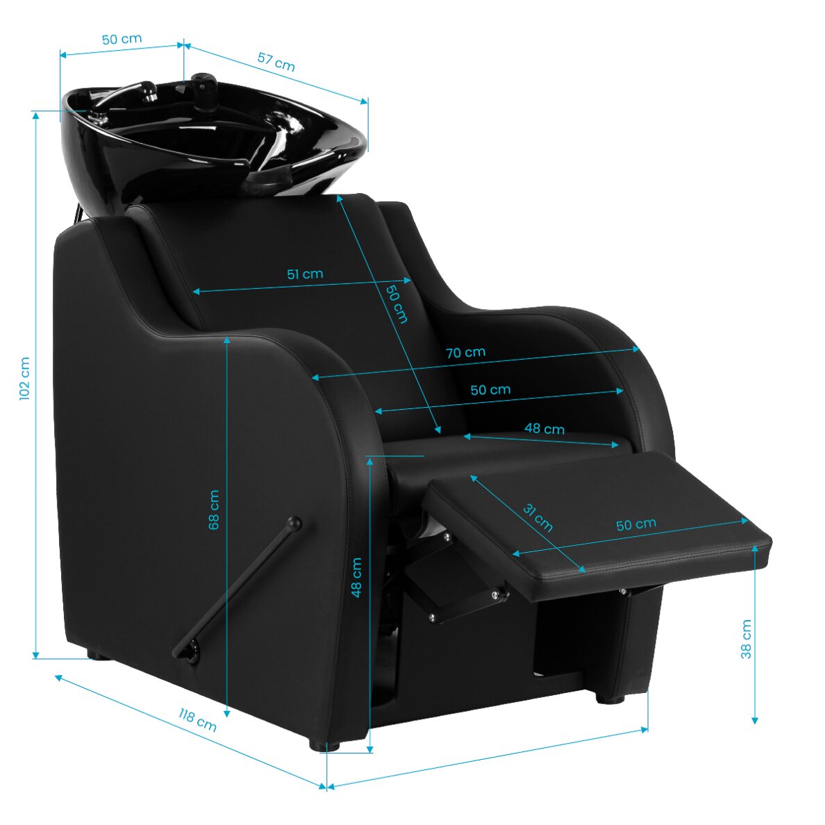 Kirpyklos plautuvė Gabbiano Carmen Black 18 Kirpyklos plautuvė Gabbiano Carmen Black 18