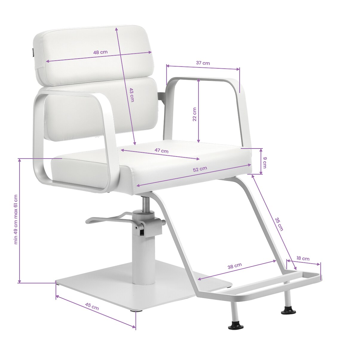 Barber chair Gabbiano Porto Full White 7 Barber chair Gabbiano Porto Full White 7