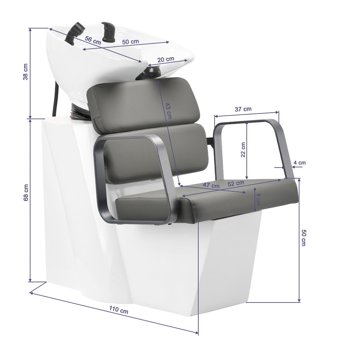 Juuksurisalongi valamu Gabbiano Porto Gray 10