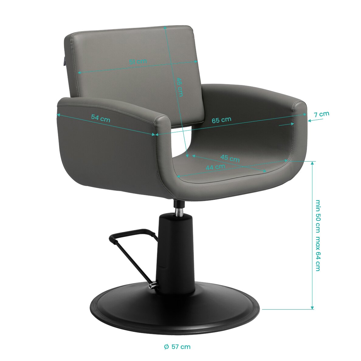Barber chair Gabbiano Mataro Gray 6