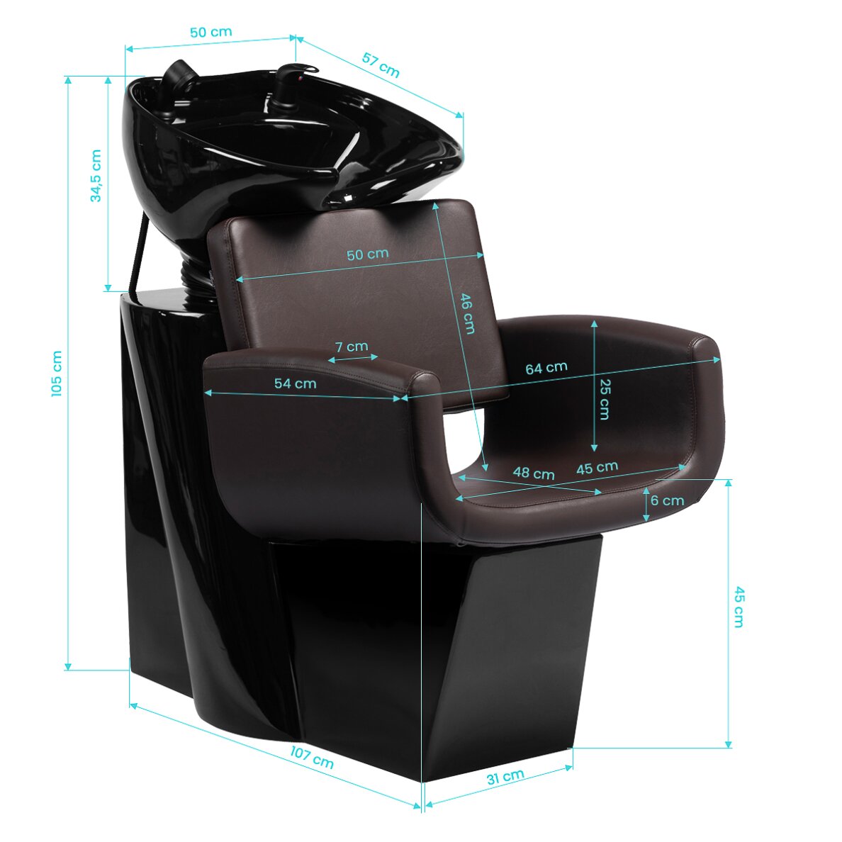 Friseurwaschbecken Gabbiano Mataro Brown 9