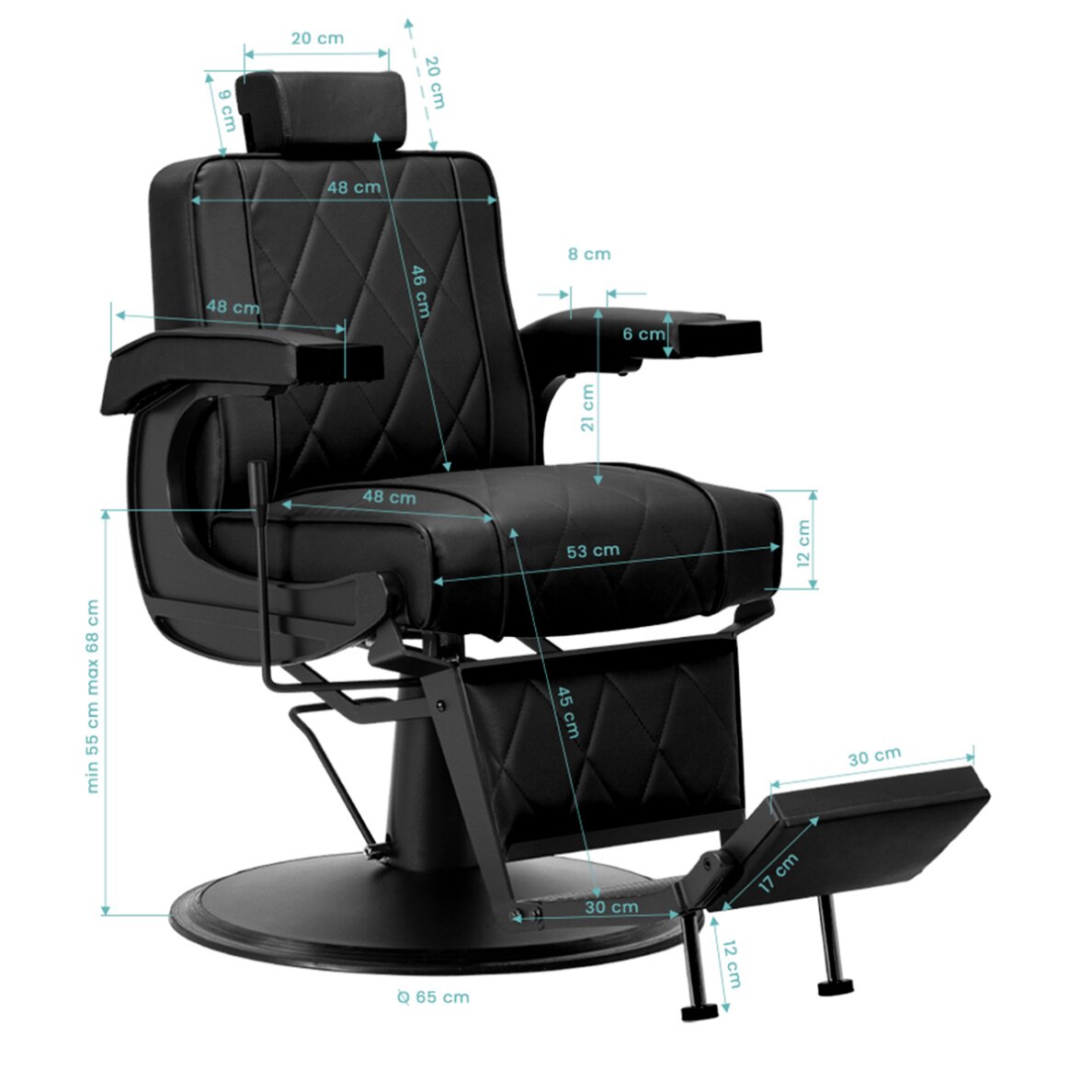 Barber krēsls Professional Barber Chair BM88066B Black 14 Barber krēsls Professional Barber Chair BM88066B Black 14