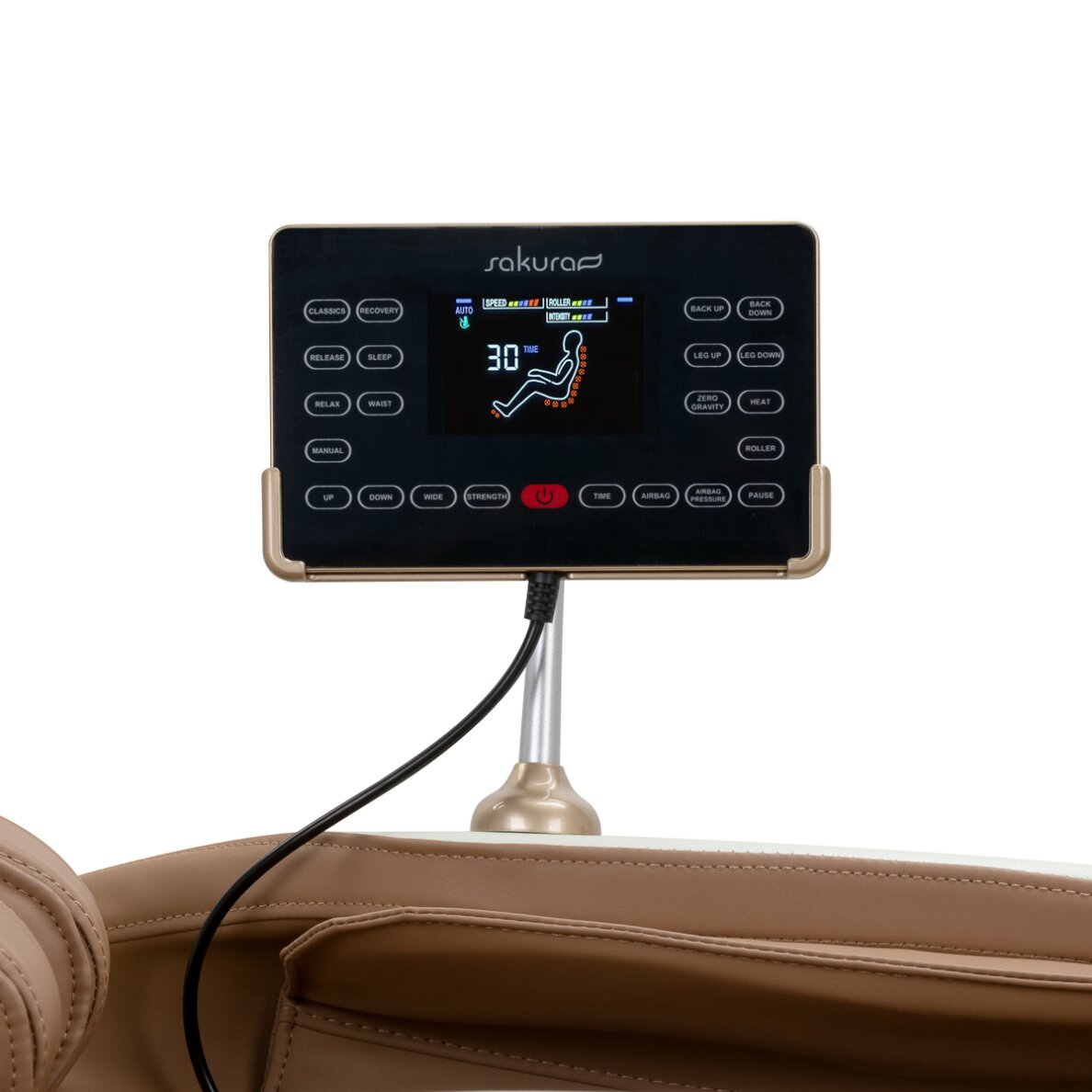 Masāžas krēsls Sakura Luxury 808 balts un bēšs 10