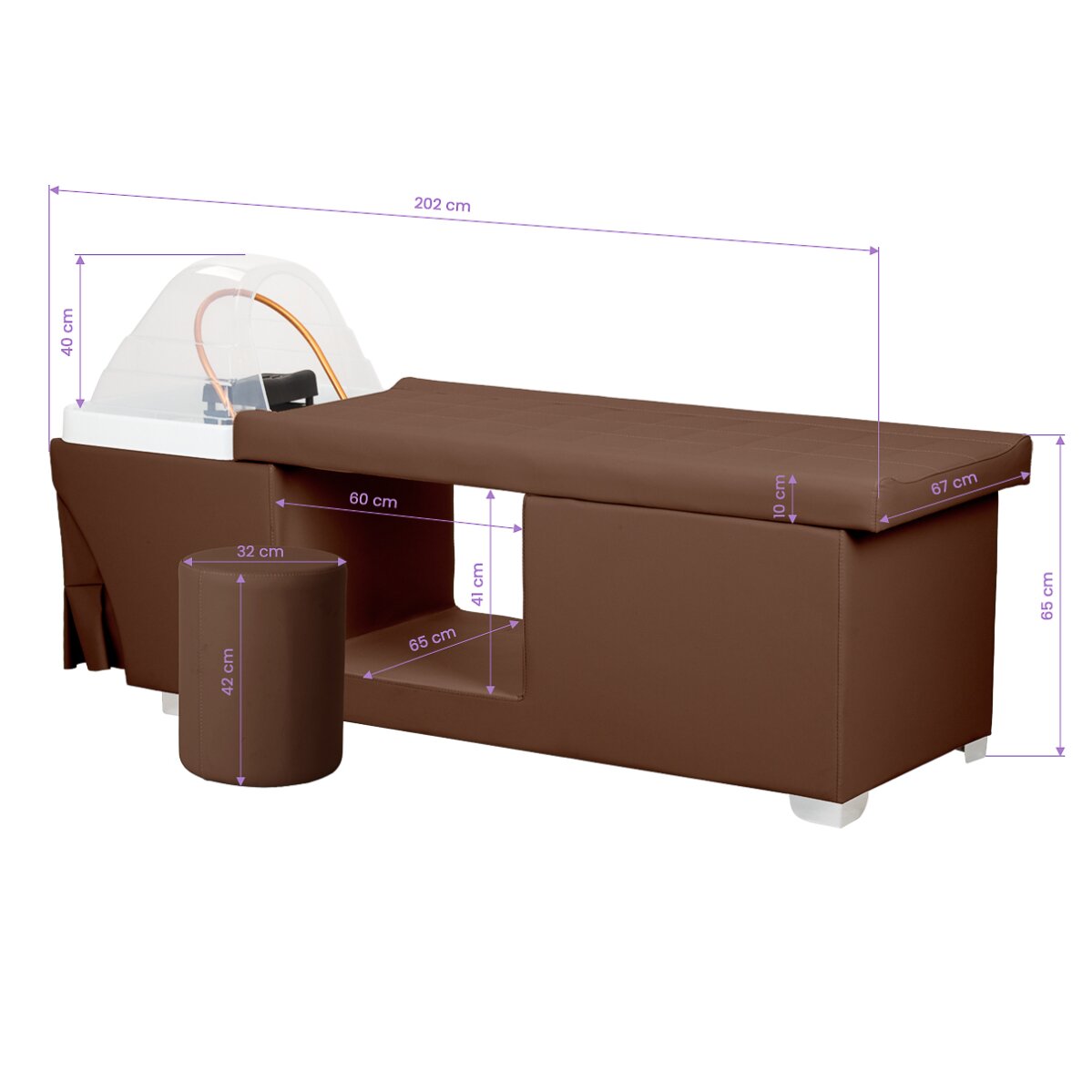 Plaukų plovimo gultas su Head SPA funkcija Gabbiano Maldives Brown 19