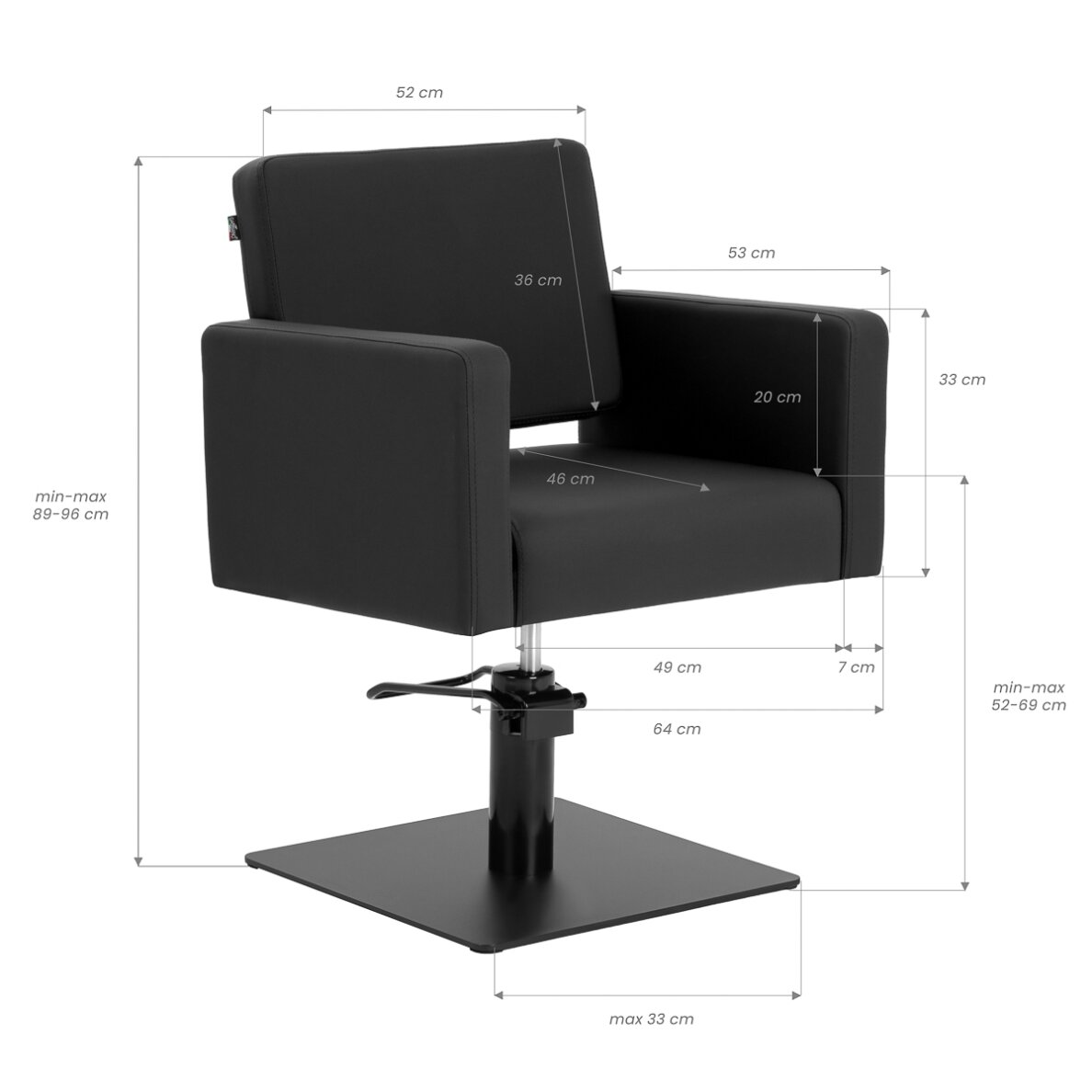 Hairdressing chair Gabbiano Vitoria Black 9