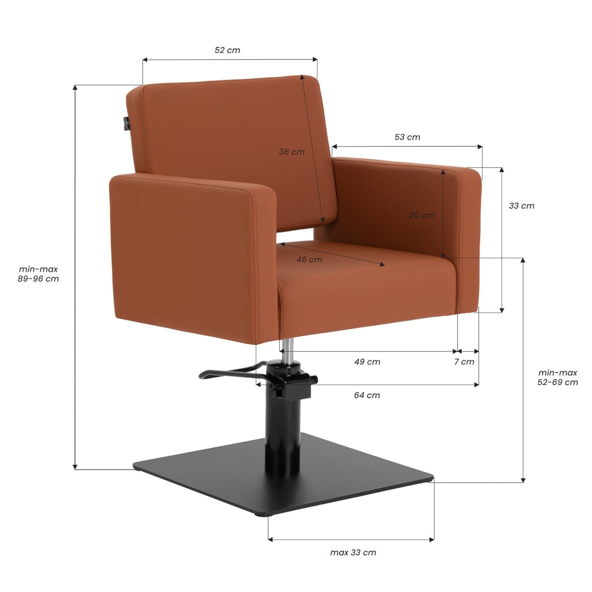 Hairdressing chair Gabbiano Vitoria Brown 9