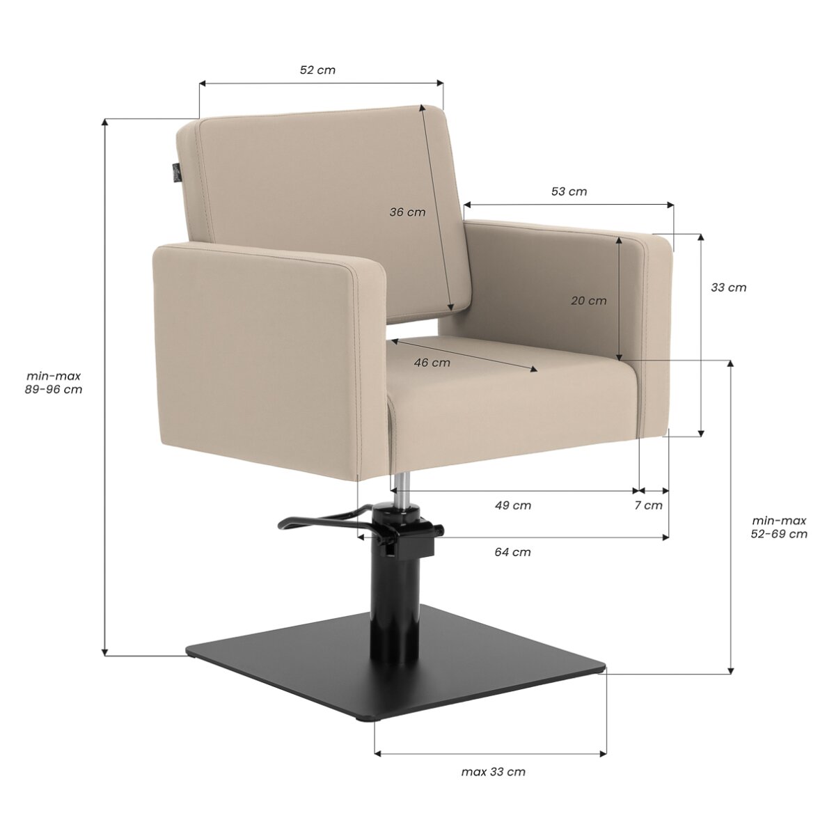 Kirpyklos kėdė Gabbiano Vitoria Beige 9 Kirpyklos kėdė Gabbiano Vitoria Beige 9