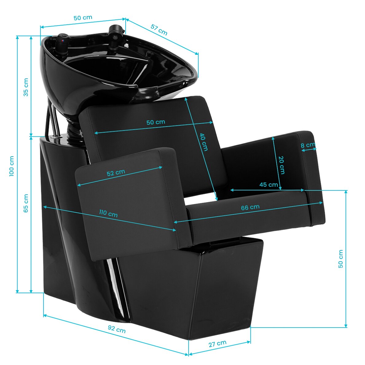 Kirpyklos plautuvė Gabbiano Vitoria Black 13 Kirpyklos plautuvė Gabbiano Vitoria Black 13