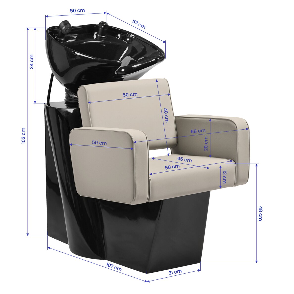 Kirpyklos plautuvė Gabbiano Bilbao Beige 9 Kirpyklos plautuvė Gabbiano Bilbao Beige 9