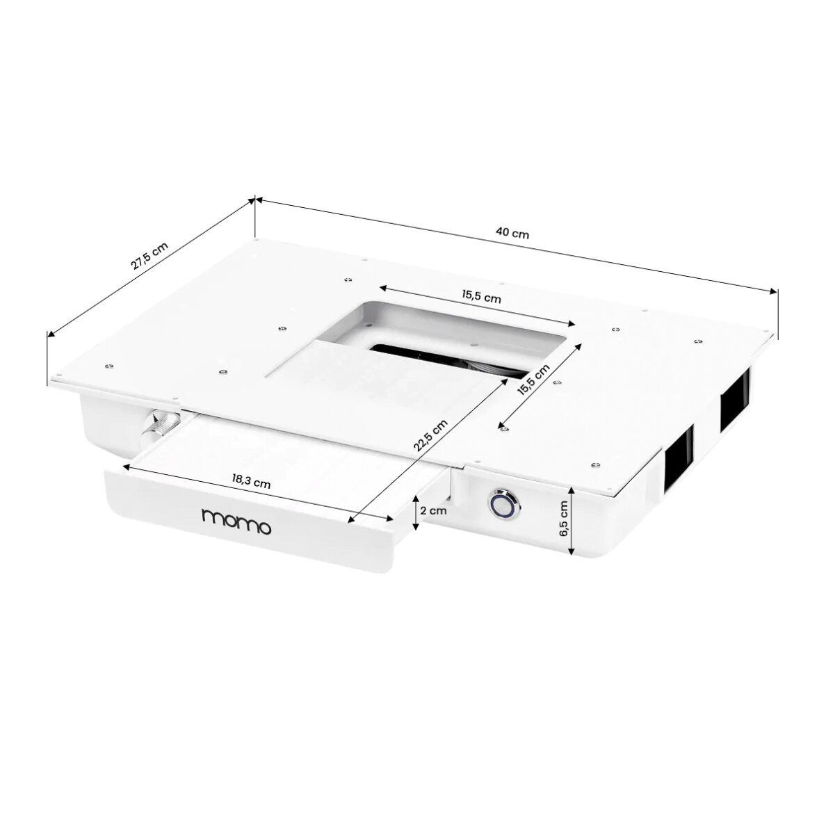 Kosmetik-Manikürtisch mit Staubabsaugung G031, weiß 13