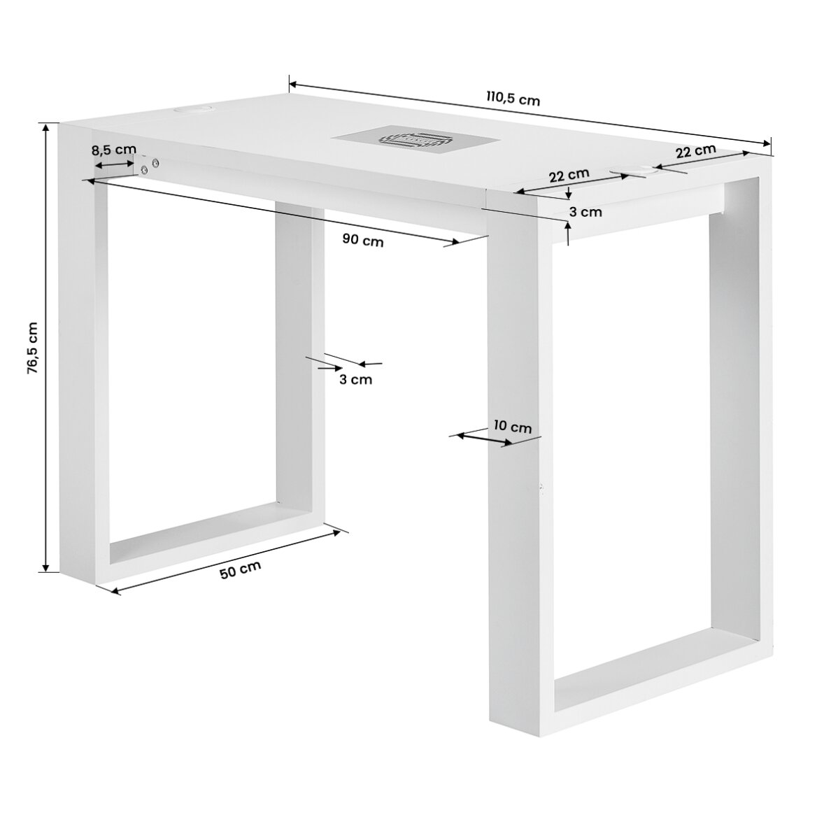 Kosmetik-Manikürtisch mit Staubabsaugung G031, weiß 14 Kosmetik-Manikürtisch mit Staubabsaugung G031, weiß 14