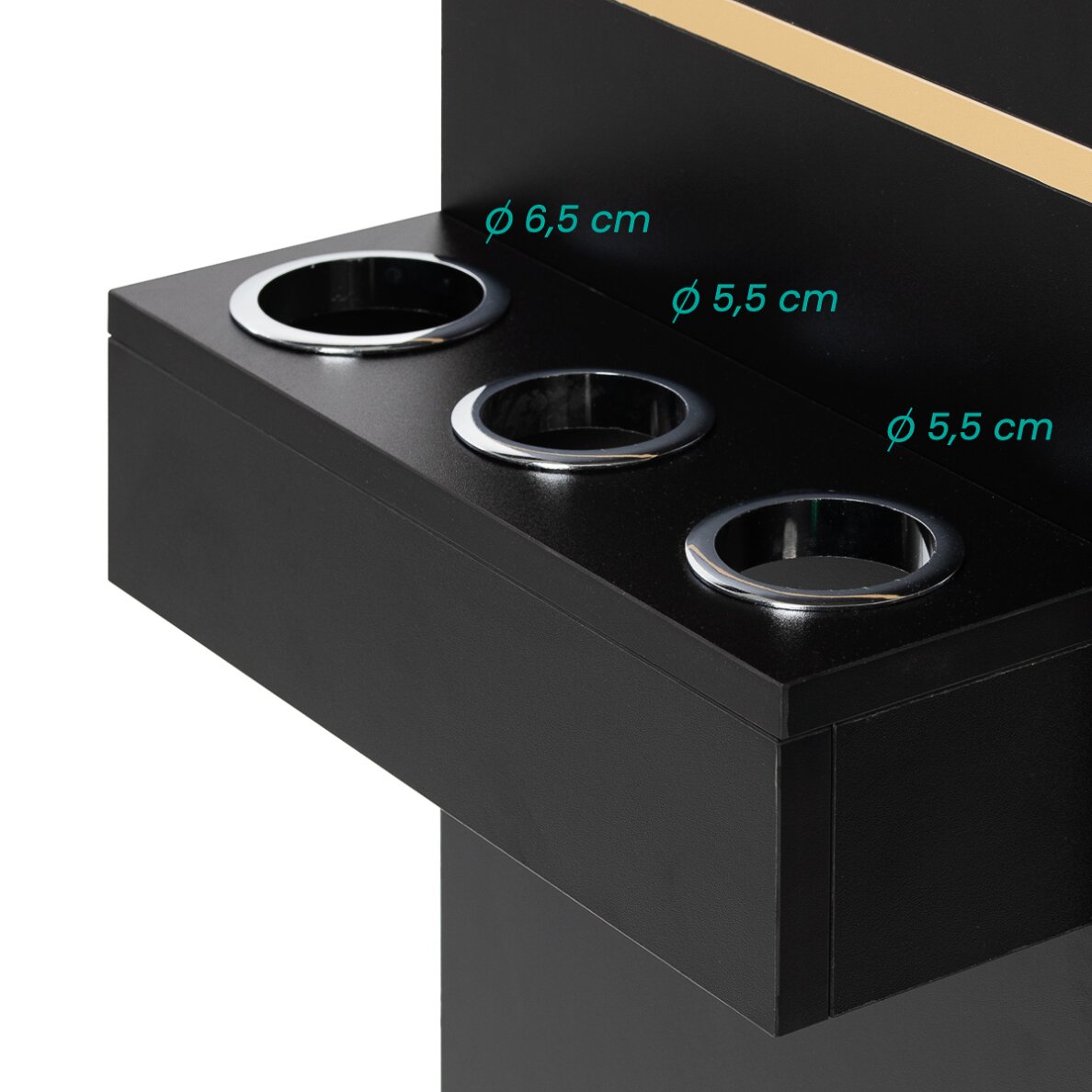 Шкаф для парикмахерской Gabbiano Totem, черно-золотой 10