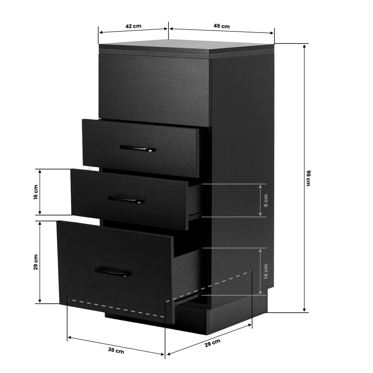 Friziera galds Gabbiano 2027B melns 13