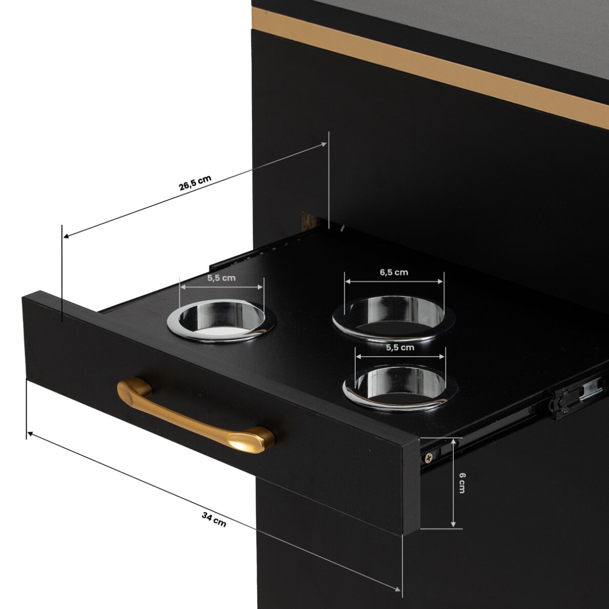 Парикмахерский столик Gabbiano 2027BG, черно-золотой 14 Парикмахерский столик Gabbiano 2027BG, черно-золотой 14