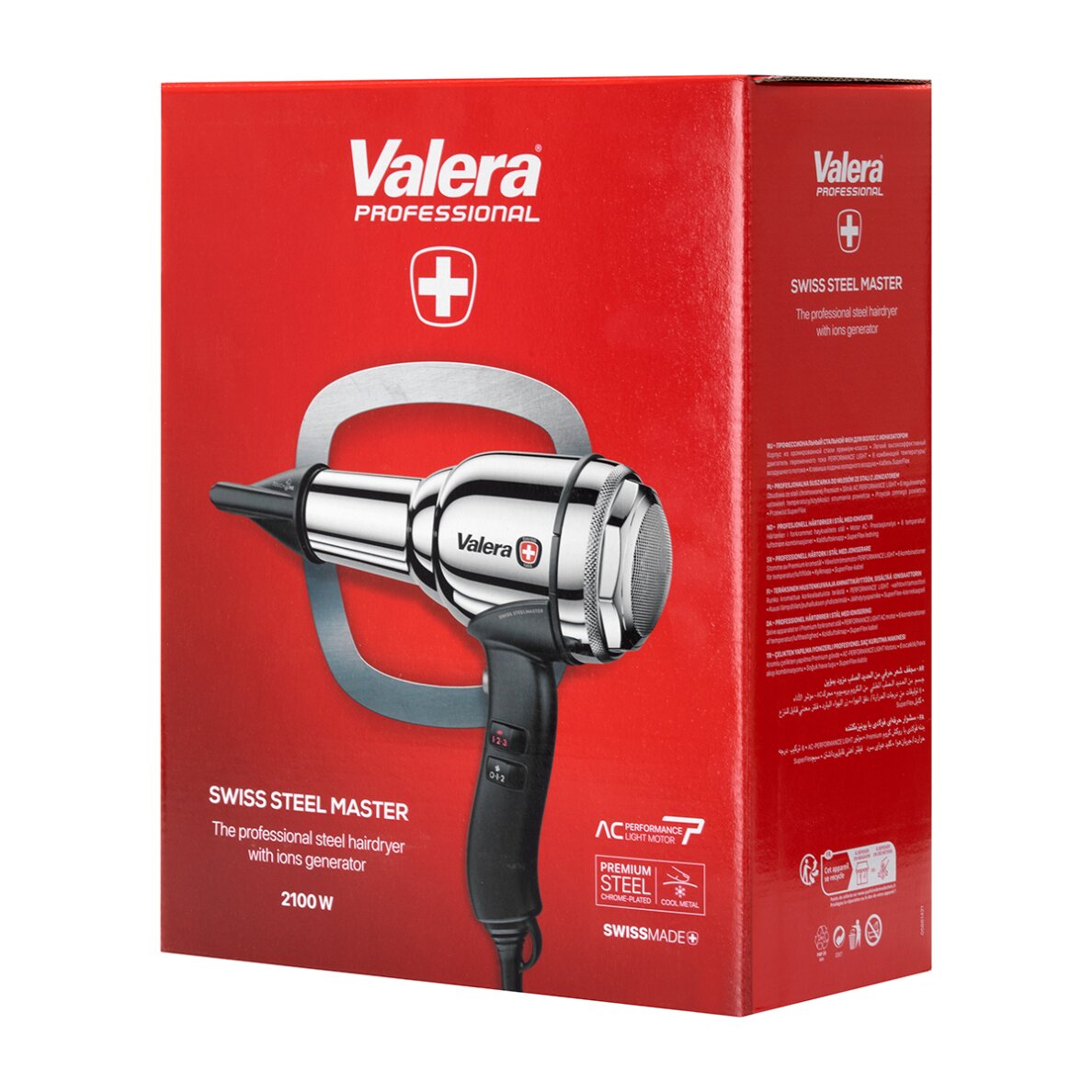 Профессиональный фен для волос Valera Steel Master Chrome ionic 2100W 3