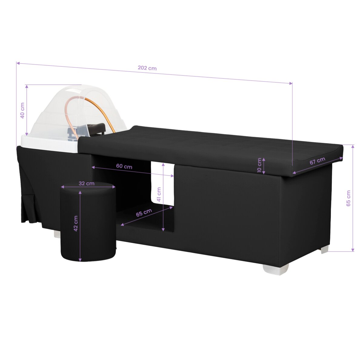 Matu mazgāšanas gulta ar Head SPA funkciju Gabbiano Maldives Black 19 Matu mazgāšanas gulta ar Head SPA funkciju Gabbiano Maldives Black 19