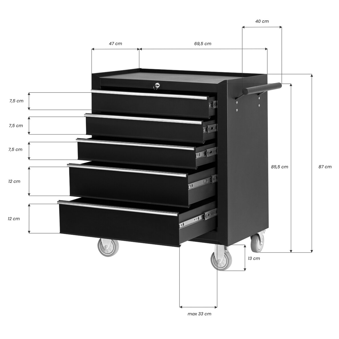 Wózek do tatuażu Pro Ink 005 Tattoo Black 8