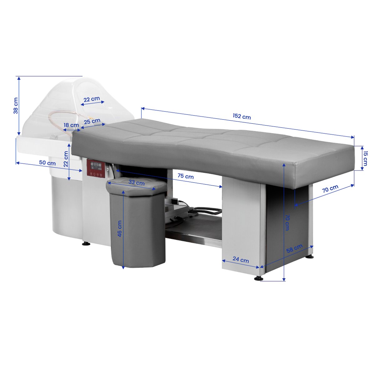 Juustepesuvoodi Head SPA funktsiooniga Gabbiano 017 Premium Grey 16 Juustepesuvoodi Head SPA funktsiooniga Gabbiano 017 Premium Grey 16