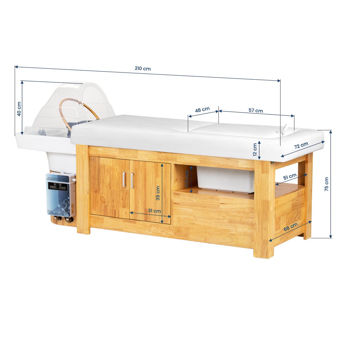 Plaukų plovimo gultas su Head SPA funkcija Gabbiano Bali White 24 Plaukų plovimo gultas su Head SPA funkcija Gabbiano Bali White 24